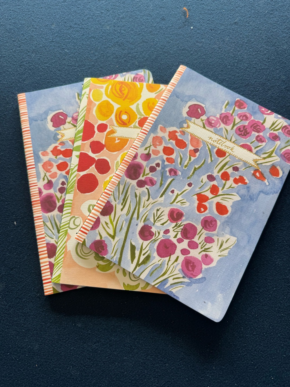 Trio of Floral Watercolor Notebooks -Multi-Color lined paper inside 💐